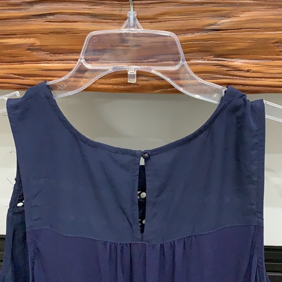 {Merona}Sz M Navy Blue Sleeveless Top - Picture 4 of 6